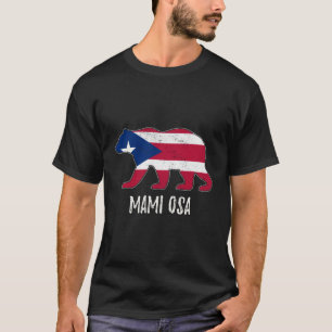 Camiseta Porto Rico Bandeira Ursa Porto Rico Mama Long Slee