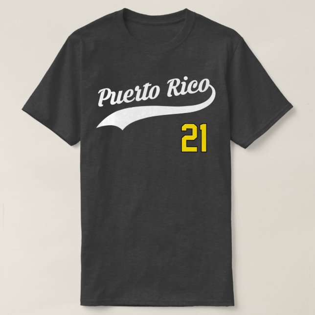 Camiseta Porto Rico Baseball 21 em Santurce Beball Fan (Frente do Design)