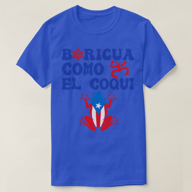 Camiseta Porto Rico Boricua Coqui Sapo Salsero Taino (Frente do Design)