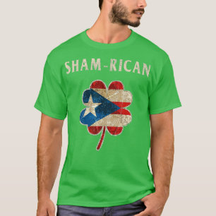 Camiseta Porto Rico Boricua Irlandês Shamrock Dia da Rua