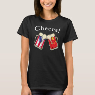 Camiseta Porto Rico China sinaliza sua cerveja cresceu Patr