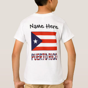 Camiseta Porto Rico e a bandeira porto-riquenha com seu nom