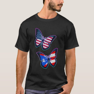 Camiseta Porto Rico E A Borboleta Das Raízes Da Usa