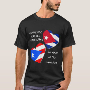 Camiseta Porto Rico e Cuba Heart, duas asas iguais