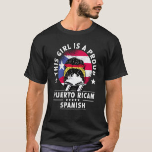 Camiseta Porto Rico Espanha de bandeiras cresceu orgulho de