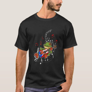 Camiseta Porto Rico Flag Coqui Sapo Tocar Violão Porto Rico