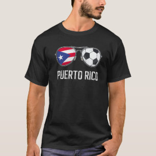 Camiseta Porto Rico Flag e Futebol Sunglass Porto Rico