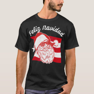Camiseta Porto Rico Flag Feliz Navid, Papais noeis porto-ri