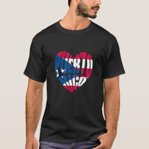 Camiseta Porto Rico Heart Flag Porto Rico Boriquen Herit