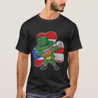 Camiseta Porto Rico Irlandês Dabbing Leprechaun St Patricks