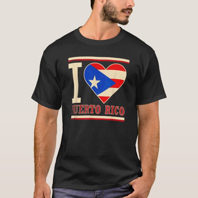 Camiseta Porto Rico Porto Rico Bandeira Apaixonado 4 (Frente)