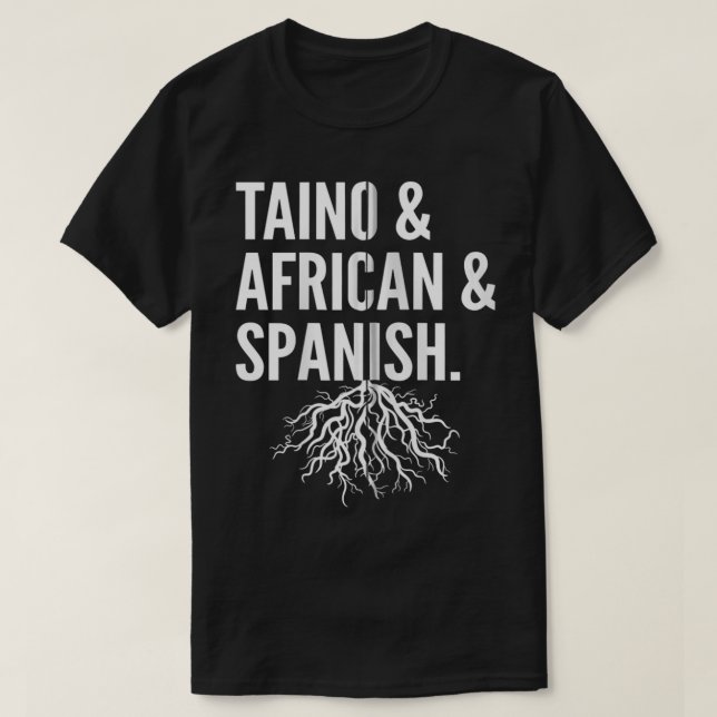 Camiseta Porto Rico Roota Taino - Puert Africano e Espanhol (Frente do Design)