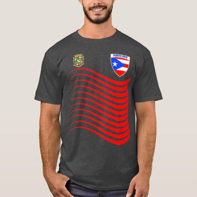 Camiseta Porto Rico Soccer Jersey Porto Rico Flag Gift (Frente)