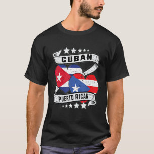 Camiseta Porto-riquenho cubano metade cubana metade porto-r