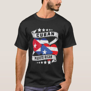 Camiseta Porto-riquenho cubano metade cubana metade porto-r
