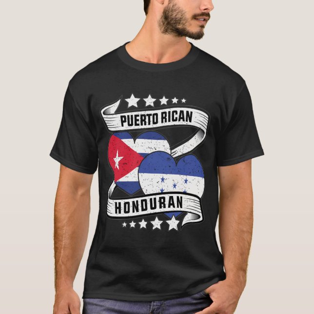 Camiseta porto-riquenho hondurenho Half Hondurduran Half Pu (Frente)