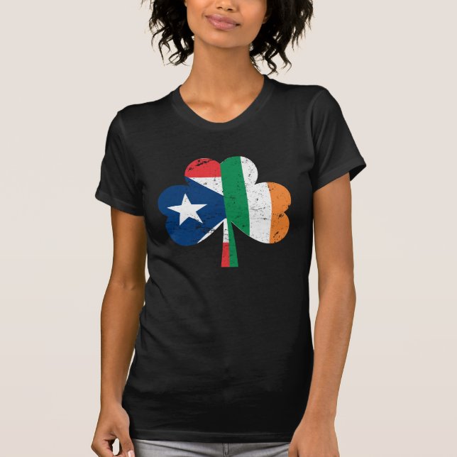 Camiseta Porto-riquenho irlandês de Ireland do Dia de São (Frente)