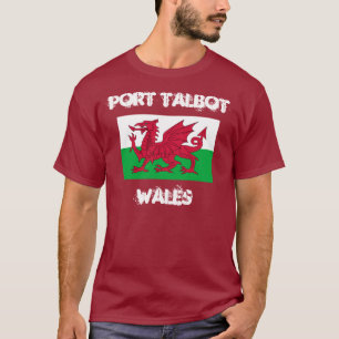 Camiseta Porto Talbot, Wales com bandeira de Galês