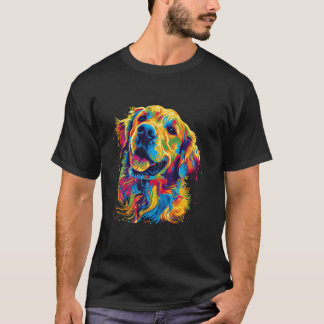 Camiseta Portrai, Pop, Ouro de arte cortante e colorida