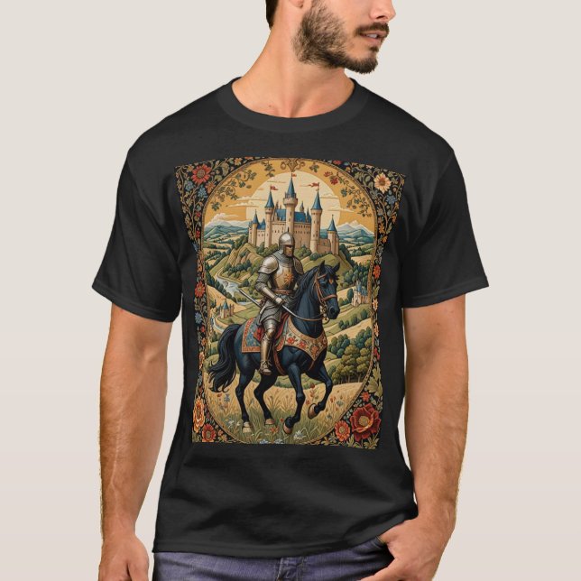 Camiseta Portrait de chevalier en armure dans un cadre (Frente)