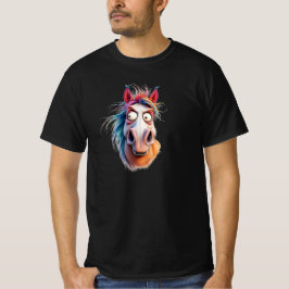 Camiseta Portrait d'un cheval complètement dingue.