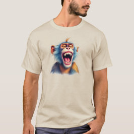 Camiseta Portrait d'un singe mort de rire.
