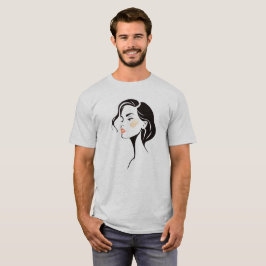 Camiseta Portrait d'une femme style bande dessinée.