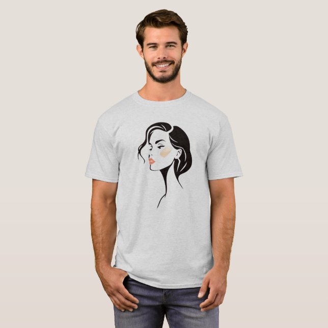 Camiseta Portrait d'une femme style bande dessinée. (Frente Completa)