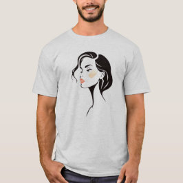 Camiseta Portrait d'une femme style bande dessinée.