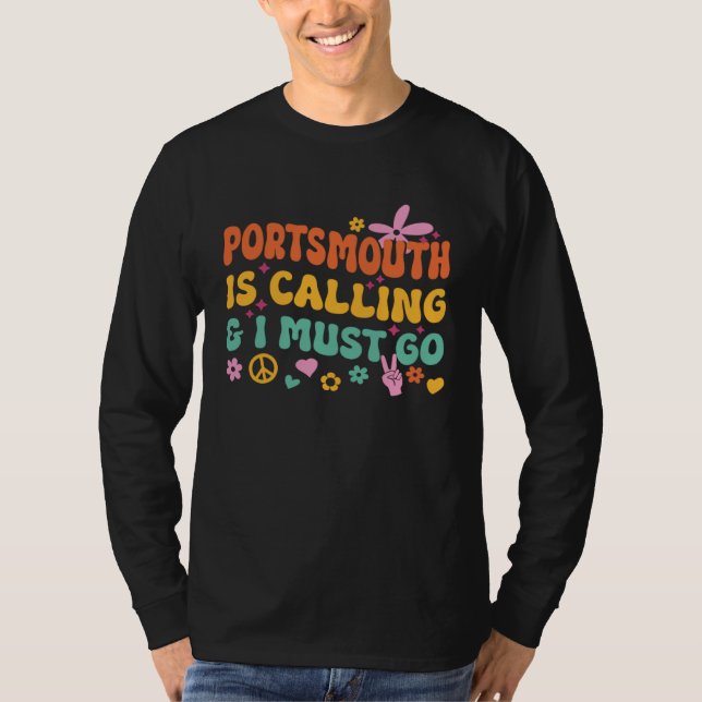 Camiseta Portsmouth Está Chamando E Eu Devo Ir (Frente)