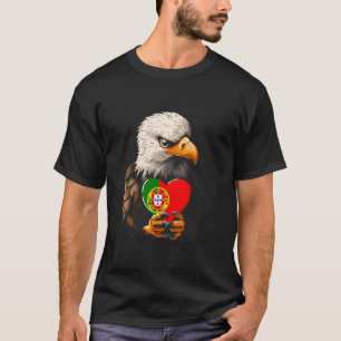 Camiseta Portugal Bandeira Águia Coração Orgulho Português