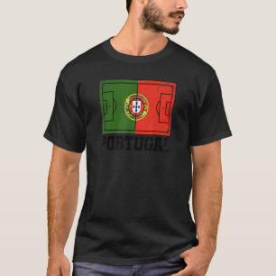 Camiseta Portugal Campo de Futebol Bandeira Orgulho Portugu