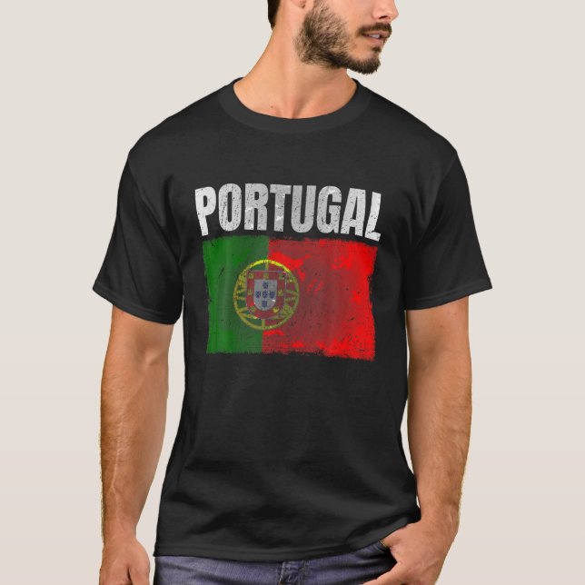 Camiseta Portugal Com Pavilha De Bandeira Distinta Para Hom (Frente)