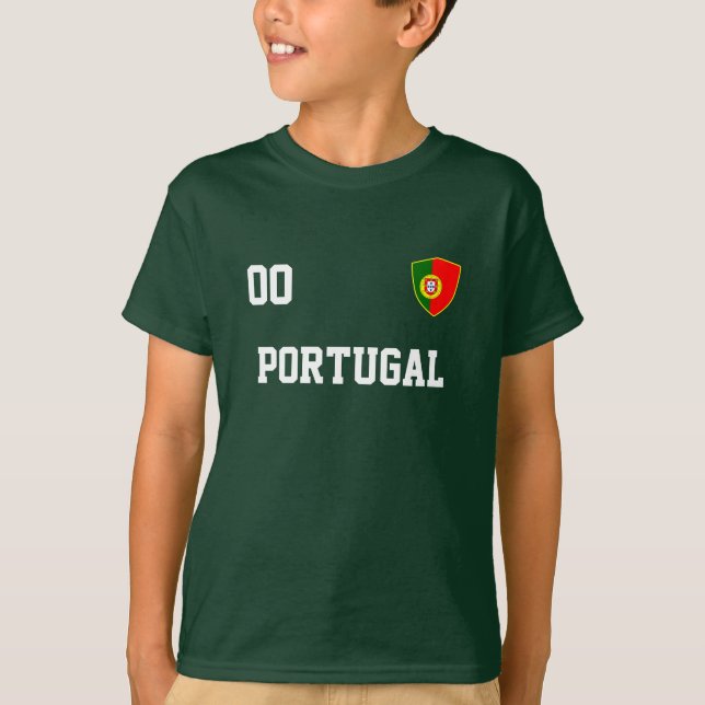 Camiseta Portugal Custom Name & Number Football Kids Jersey (Frente)