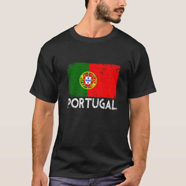 Camiseta Portugal desolado Bandeira Homens Mulheres Criança (Frente)