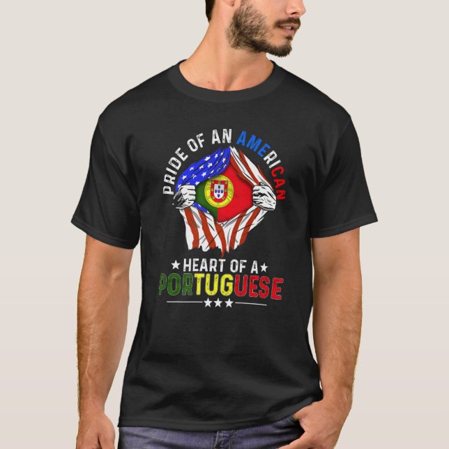 Camiseta Portugal Exterior do Orgulho Americano Português (Frente)