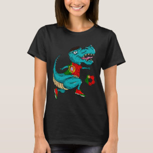 Camiseta Portugal Futebol T-rex Dino Bandeira Portuguesa Po