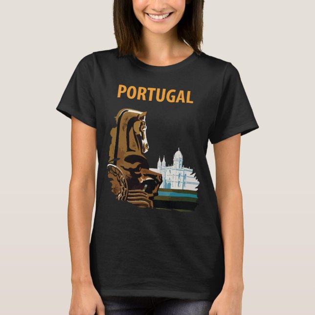 Camiseta Portugal Lisboa Torre de Belém Viagem Dourada (Frente)