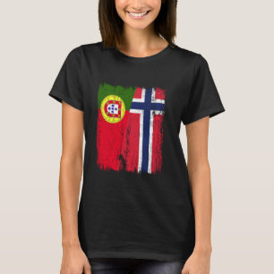 Camiseta Portugal Noruega Metade Bandeira Português Noruegu