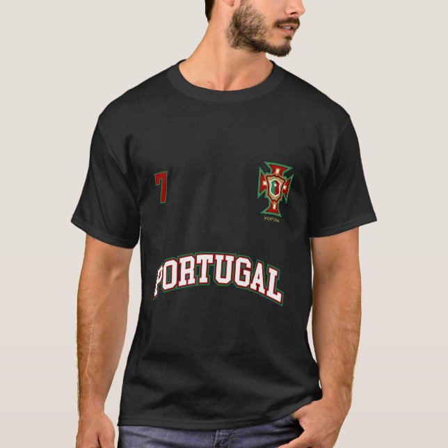 Camiseta Portugal Número 7 Equipe De Futebol Fl Português (Frente)