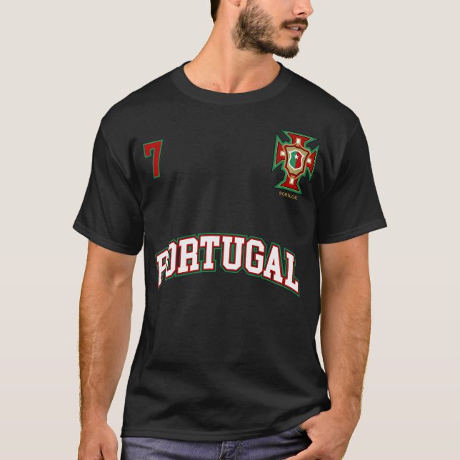 Camiseta Portugal Número 7 Equipe de futebol Portugal (Frente)