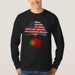 Camiseta Portugal Roots American Grown Portugal Flag Gift