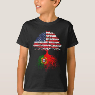 Camiseta Portugal Roots American Grown Portugal Flag Gift