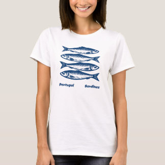 Camiseta Portugal Sardines – Vintage Woodblock Fish art