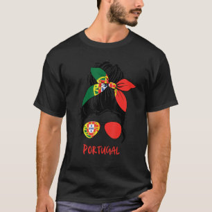 Camiseta Portugal Soccer Flag Messy Bun