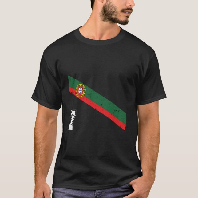Camiseta Portugal Soccer Number 7 Portugese Football Sports (Frente)