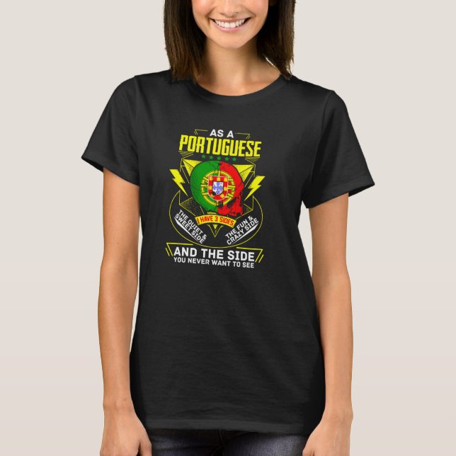 Camiseta Português 3 Lados Portugal Bandeira Português (Frente)