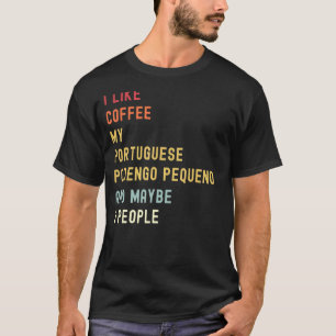 Camiseta Português Podengo Pequeno Cachorro E Café