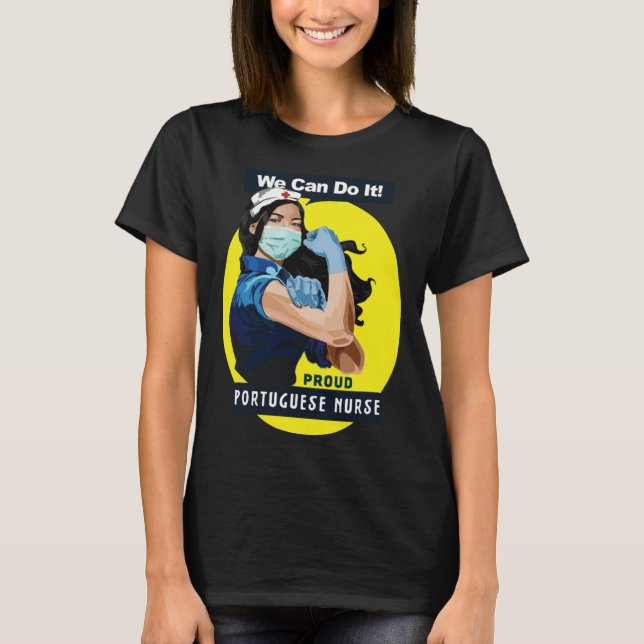 Camiseta Portuguese Proud Frontline Worker Rosie Riveter Nu (Frente)