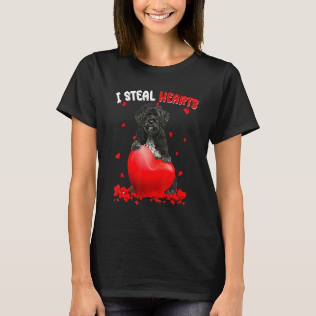 Camiseta Portuguese Water Dog Dog I Steal Hearts Cute Valen (Frente)